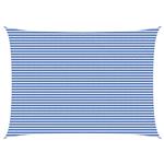 vidaXL Zonneschaduwzeil Blauw en Wit 5 x 6 m HDPE
