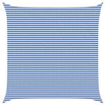 vidaXL Zonneschaduwzeil Blauw en Wit 6 x 6 m HDPE