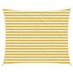 vidaXL Zonneschaduwzeil Geel en Wit 2,5 x 3,5 m HDPE