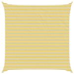 vidaXL Zonneschaduwzeil Geel en Wit 6 x 6 m HDPE