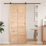 vidaXL Schuifdeur Naturel 80 x 2,5 x 208 cm Massief grenenhout