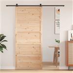 vidaXL Schuifdeur Naturel 100 x 2,5 x 208 cm Massief grenenhout