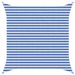 vidaXL Zonneschaduwzeil Blauw en Wit 3 x 3 m HDPE