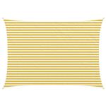 vidaXL Zonneschaduwzeil Geel en Wit 3,5 x 4,5 m HDPE