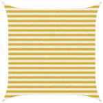 vidaXL Zonneschaduwzeil Geel en Wit 2,5 x 2,5 m HDPE