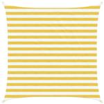 vidaXL Zonneschaduwzeil Geel en Wit 2 x 2 m HDPE