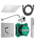 Regendouche Inbouw Hansgrohe Ecostat Wanduitloop met Handdouche en Hoofddouche 30 cm Thermostaat Vie