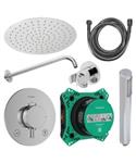 Regendouche Inbouw Hansgrohe Ecostat Wanduitloop met Handdouche en Hoofddouche 20 cm Thermostaat Ron