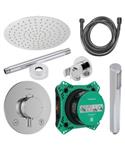 Regendouche Inbouw Hansgrohe Ecostat Plafonduitloop met Handdouche en Hoofddouche 30 cm Thermostaat 