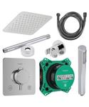 Regendouche Inbouw Hansgrohe Ecostat Plafonduitloop met Handdouche en Hoofddouche 20 cm Thermostaat 