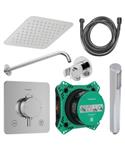 Regendouche Inbouw Hansgrohe Ecostat Wanduitloop met Handdouche en Hoofddouche 20 cm Thermostaat Vie