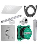 Regendouche Inbouw Hansgrohe Ecostat Plafonduitloop met Handdouche en Hoofddouche 30 cm Thermostaat 