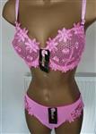 Chique Fuchsia - Donkerroze BH met Slip - D Cups