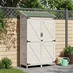 vidaXL Tuinschuur met dak Wit 106 x 56 x 176,5 cm Massief Vurenhout