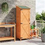 vidaXL Tuinschuur met dak Bruin 59,5 x 56 x 176,5 cm Massief Vurenhout