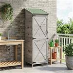 vidaXL Tuinschuur met dak Grijs 59,5 x 56 x 176,5 cm Massief Vurenhout