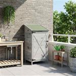 vidaXL Tuinschuur met dak Grijs 59,5 x 56 x 113,5 cm Massief Vurenhout