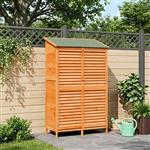 vidaXL Tuinschuur met dak Bruin 106 x 56 x 176,5 cm Massief Vurenhout