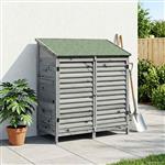 vidaXL Tuinschuur met dak Grijs 106 x 56 x 113,5 cm Massief Vurenhout