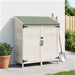 vidaXL Tuinschuur met dak Wit 106,5 x 56 x 113,5 cm Massief Vurenhout