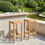 vidaXL Barkruk 2 pcs Naturel Massief Teakhout