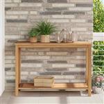 vidaXL Wandtafel met opslag Bruin 110 x 40 x 75 cm Massief Teakhout