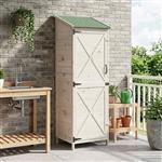 vidaXL Tuinschuur met dak Wit 59,5 x 56 x 176,5 cm Massief Vurenhout