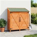 vidaXL Tuinschuur met dak Bruin 106 x 56 x 113,5 cm Massief Vurenhout