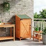 vidaXL Tuinschuur met dak Bruin 59,5 x 56 x 113,5 cm Massief Vurenhout