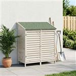 vidaXL Tuinschuur met dak Wit 106 x 56 x 113,5 cm Massief Vurenhout