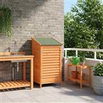 vidaXL Tuinschuur met dak Bruin 59 x 56 x 113,5 cm Massief Vurenhout