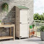 vidaXL Tuinschuur met dak Wit 59,5 x 56 x 176,5 cm Massief Vurenhout