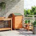 vidaXL Tuinschuur met dak Bruin 59 x 56 x 113,5 cm Massief Vurenhout