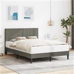 vidaXL Bedframe met hoofdeinde Lichtgrijs 140 x 190 cm Katoen Stof