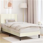 vidaXL Bedframe met hoofdeinde Crèmekleurig 100 x 200 cm Katoen Stof