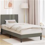 vidaXL Bedframe met hoofdeinde Lichtgrijs 90 x 190 cm Katoen Stof