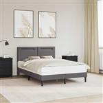 vidaXL Bedframe met LED-stripverlichting Grijs 160 x 200 cm Kunstleer