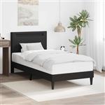 vidaXL Bedframe met LED-stripverlichting Zwart 90 x 200 cm Kunstleer