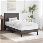 vidaXL Bedframe met LED-stripverlichting Grijs 90 x 190 cm Kunstleer