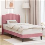 vidaXL Bedframe met hoofdeinde Roze 90 x 200 cm Fluweel