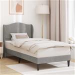 vidaXL Bedframe met hoofdeinde Lichtgrijs 90 x 200 cm Fluweel