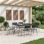 vidaXL Uiterbreidbare Mesh Eettafel Antracietkleurig 212 x 90 x 76 cm