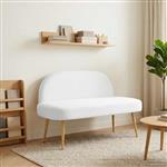 vidaXL Beklede bank met rugleuning Wit 110 x 60 x 76 cm Polyester