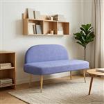 vidaXL Beklede bank met rugleuning Jeans blauw 110 x 60 x 76 cm