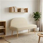 vidaXL Beklede bank met rugleuning Crèmekleurig 110 x 60 x 76 cm