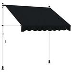 vidaXL Handmatig uitschuifbare luifel Zwart 150 cm