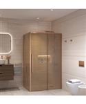 Douchecabine Sanivo Nova Soft Close Geborsteld Brons Champagne Glas (Alle Maten)