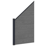 vidaXL Hek set 95 x 180 cm WPC en Aluminium Grijs