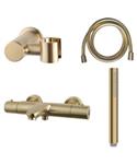 Badset Wiesbaden Caral Thermostatisch Doucheslang Staafhanddouche Geborsteld Messing Goud