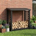 vidaXL Brandhoutrek 114 x 46 x 101 cm PP Antraciet